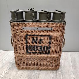 Porta granate svizzero in vimini con 4 tubi