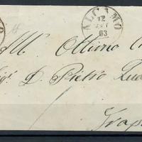 REGNO 10 CENT ARANCIO OCRA 1h FRONTE DI LETTERA AL