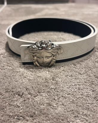 Cintura bianca premium fibbia testa Medusa