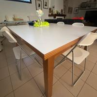 Tavolo cucina legno massello quadrato 130x130