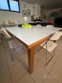 Tavolo cucina legno massello quadrato 130x130