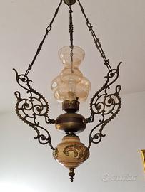 Lampadario vintage in ottone cucina/salotto