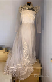 Abito da sposa vintage anni 80 in viscosa pizzo