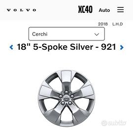 Cerchi in lega Volvo xc40r 18 modello spoke silver