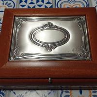 porta gioielli in legno e argento