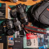 Canon Eos 7D con 4 lenti e accessori