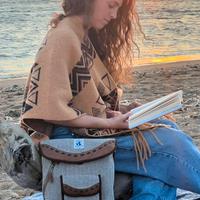 Zaino in canapa e pelle