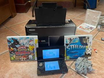 Nintendo 3Ds Nero + 3 giochi + scatola