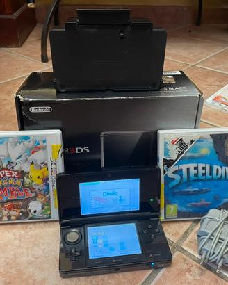 Nintendo 3Ds Nero + 3 giochi + scatola