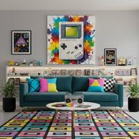 Quadro Game Boy Astratto - Dipinto a mano 70x70cm