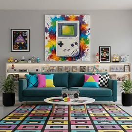 Quadro Game Boy Astratto - Dipinto a mano 70x70cm