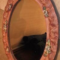 Specchio Vintage Ovale Cm 70 Cornice Ceramica E De