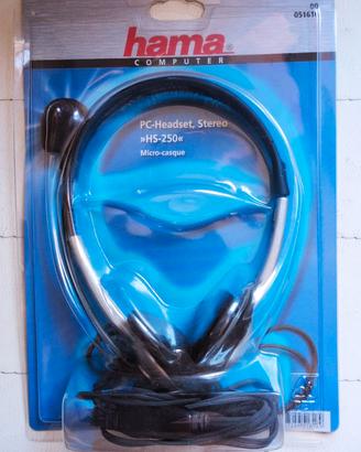 Cuffie PC con Microfono Hama HS-250 Stereo — NUOVE