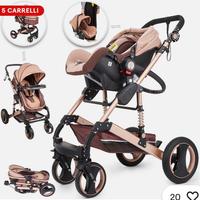 Passeggino Carrozzina con Seggiolino Auto  3in1