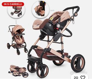 Passeggino Carrozzina con Seggiolino Auto  3in1