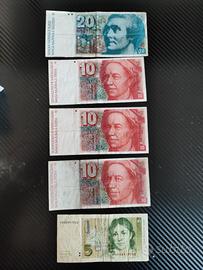 Banconote svizzere e tedesca 