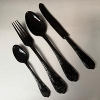 set 4 posate (posto tavola) in plastica nera
