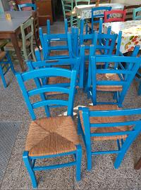 sedie impagliate azzurre 
