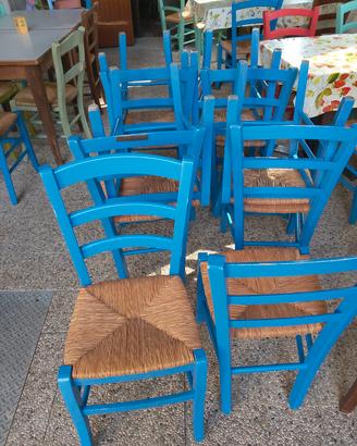 sedie impagliate azzurre 