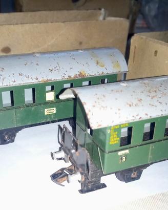 🚂 2 Carrozze H0 Fleischmann US ZONE GERMANY 1947
