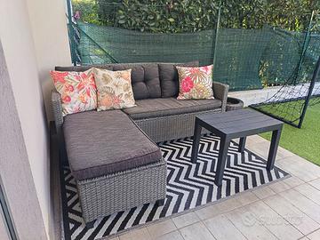 divano lounge rattan da giardino 