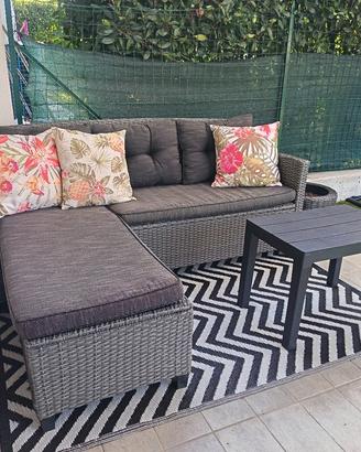divano lounge rattan da giardino 