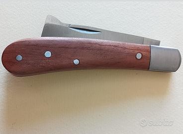 Coltellino da innesto in acciaio e manico in legno