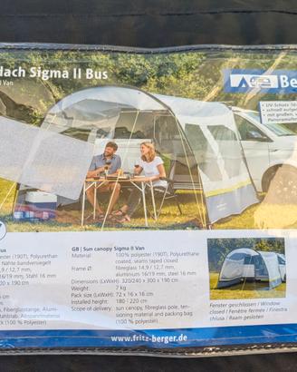 tendalino campeggio Berger sigma 2 camper/van