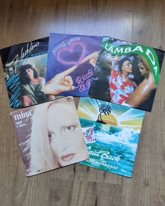 5 Dischi LP 45 giri anni 80 artisti vari