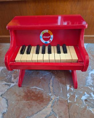 Pianoforte Janod per bambini in legno colore rosso