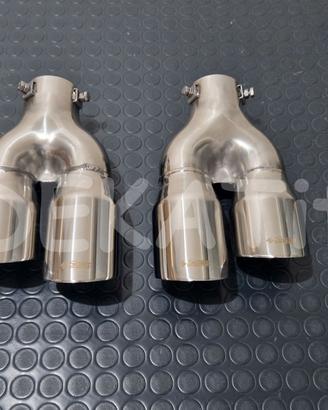 COPPIA TERMINALI AUTO TUNING DOPPIO TONDO 76MM