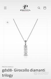 Collana trilogy in oro bianco 18kt  e diamanti