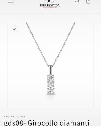 Collana trilogy in oro bianco 18kt  e diamanti