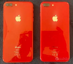 2 iPhone 8 plus Red product 256 GB vetro rotto