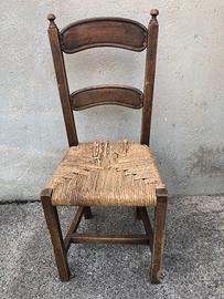 Sedia in legno e paglia IXX sec.