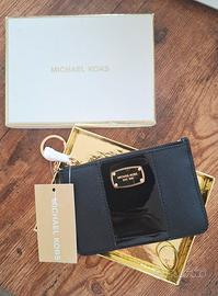 Porta carte di credito Michael Kors in pelle nera