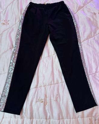 Pantalone imperial nero paillettes