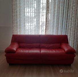 Divano in pelle rosso Chateaux d'Ax