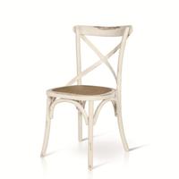 Sedia in legno massello bianco anticato