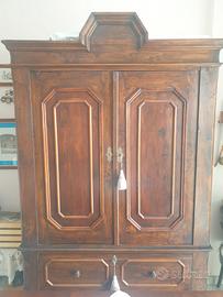 Armadio guardaroba fine '800 in noce massello