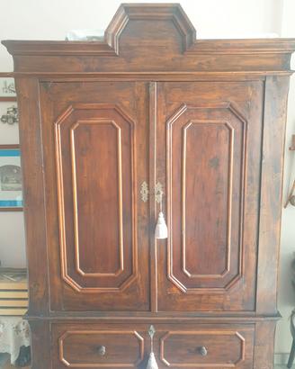 Armadio guardaroba fine '800 in noce massello