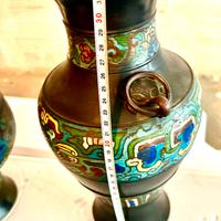 Coppia vasi orientali vintage cloisonné