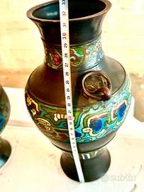 Coppia vasi orientali vintage cloisonné