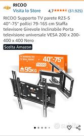 Supporto TV da parete per televisori 40-75 pollici