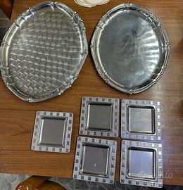 Vassoio sottobicchieri acciaio vintage