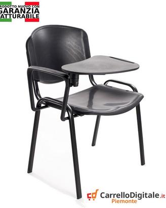 Sedia impilabile in Plastica NERO con RIBALTINA