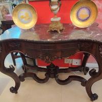 Antica Consolle con marmo sagomato e cassetto