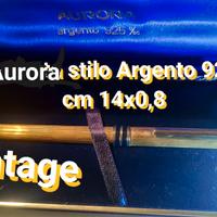 ARGENTO 925 PENNA STILO VINTAGE AURORA CON CUSTODI