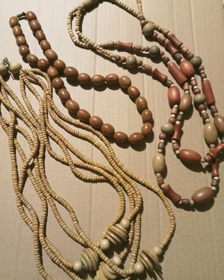 3 collane bellissime in legno colorate