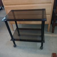 Tavolino in Vetro con ruote 